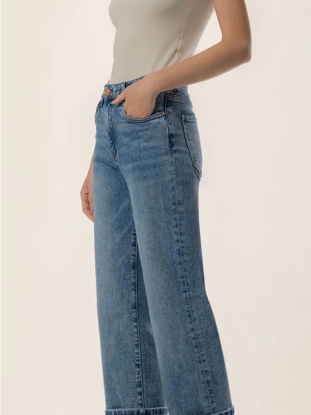 Kut from the Kloth - sienna wide leg cuffed jean
